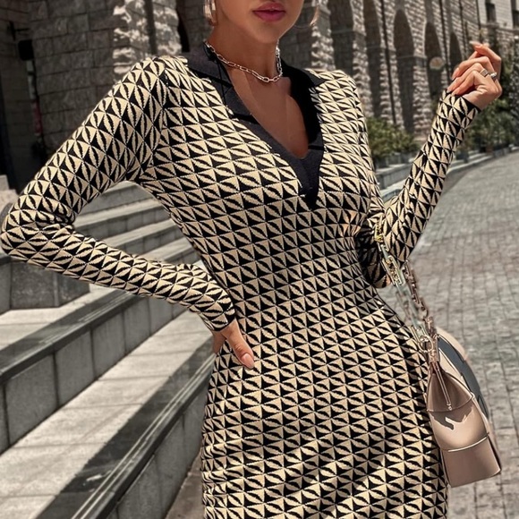 Knit Mix MIDI Dress - Picture 6 of 16